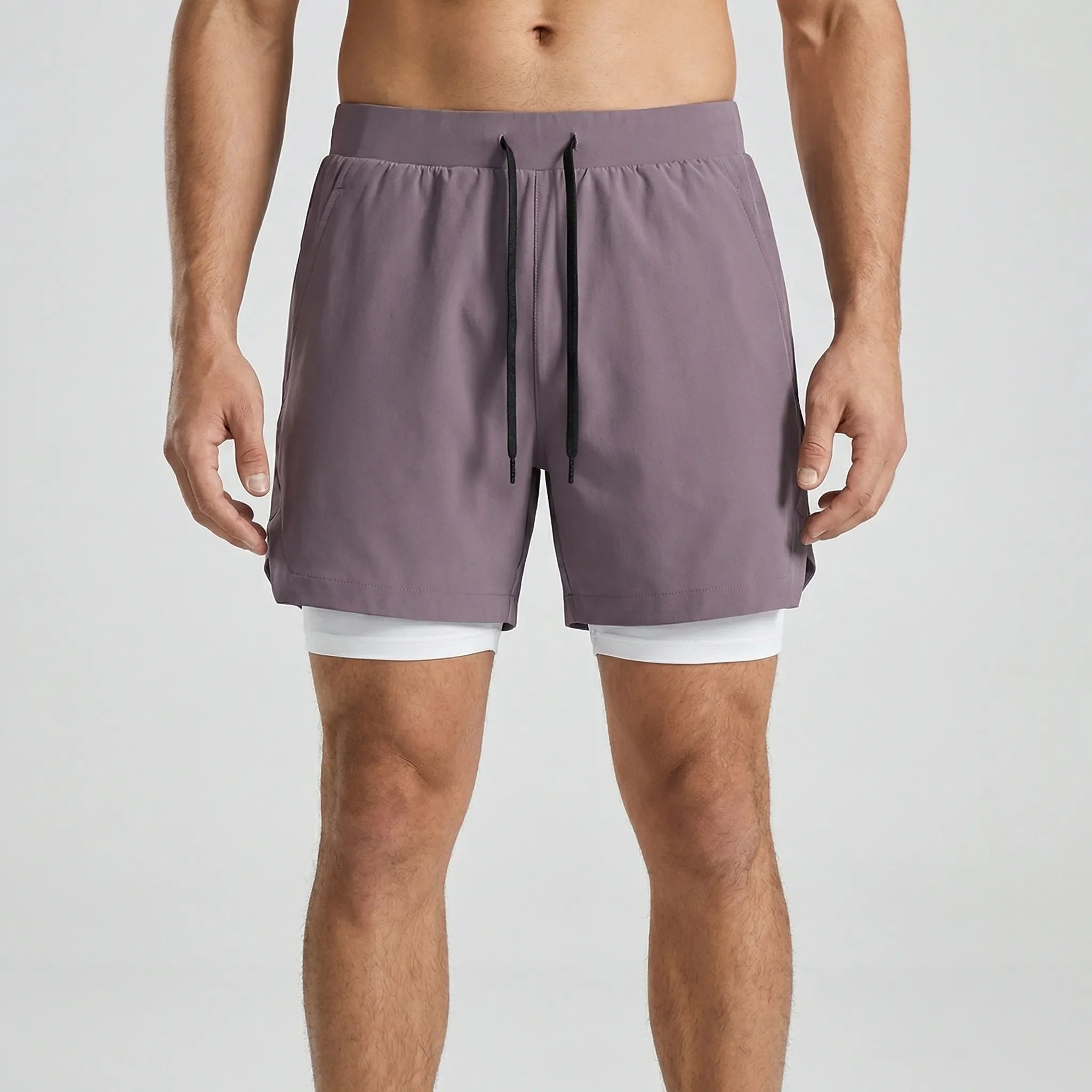 Herren-Laufshorts 2-in-1 Doppelschicht schnelltrocknend atmungsaktiv