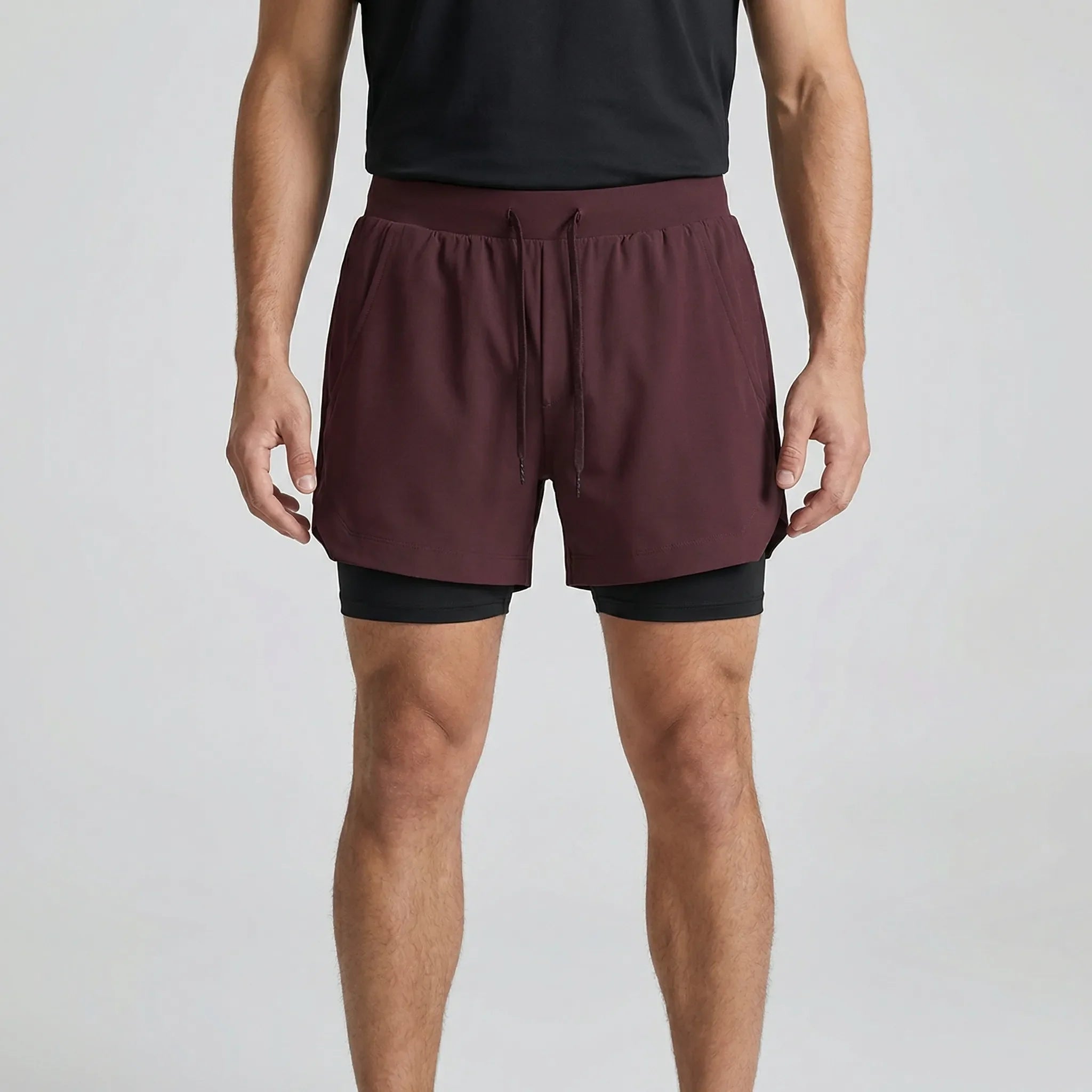 Herren-Laufshorts 2-in-1 Doppelschicht schnelltrocknend atmungsaktiv