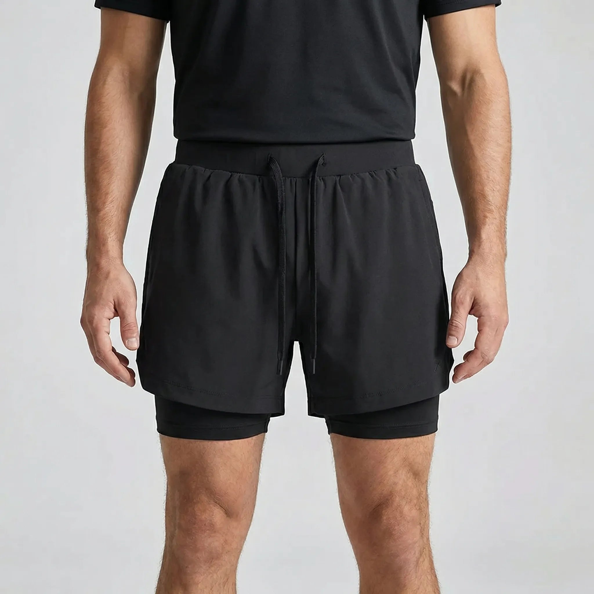 Herren-Laufshorts 2-in-1 Doppelschicht schnelltrocknend atmungsaktiv