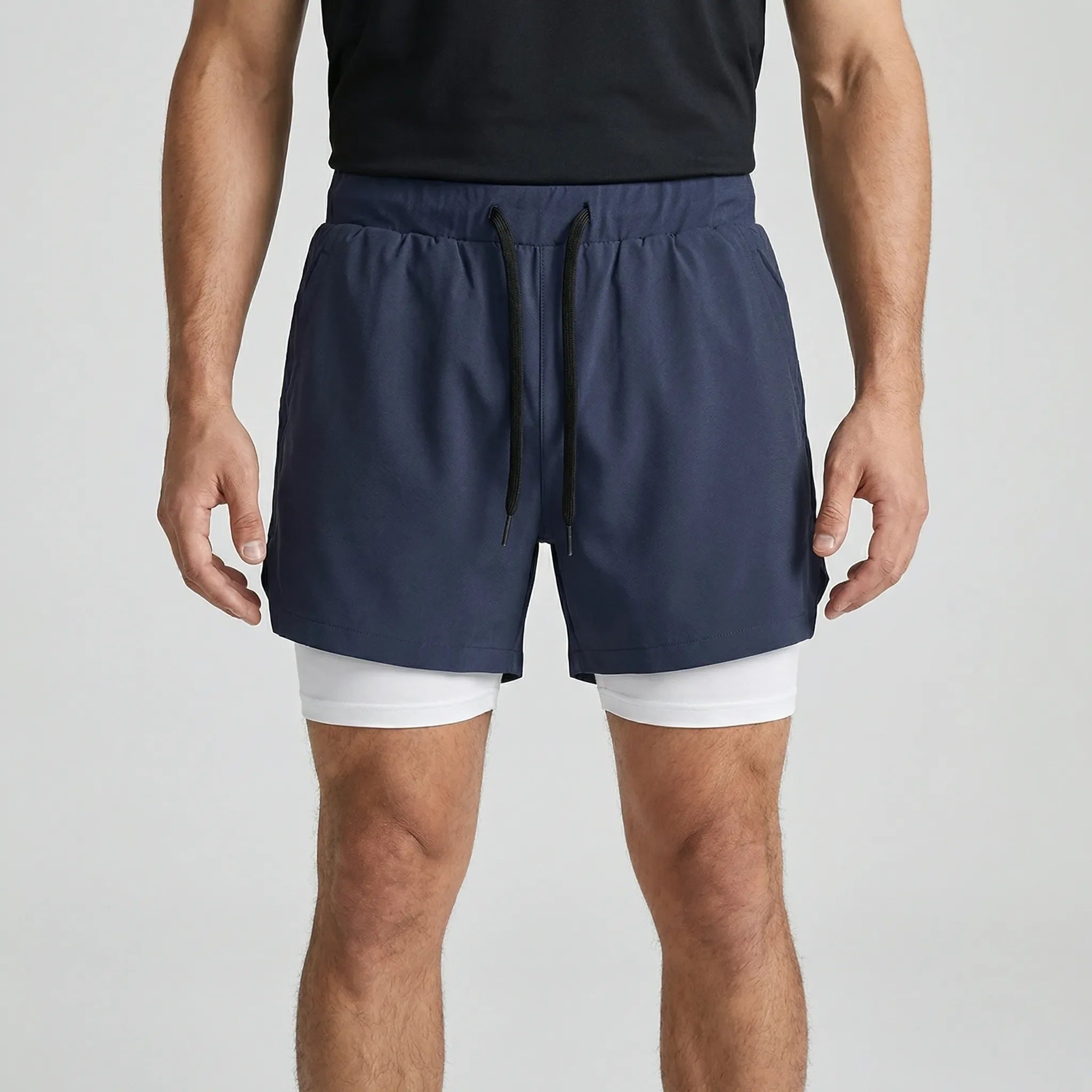 Herren-Laufshorts 2-in-1 Doppelschicht schnelltrocknend atmungsaktiv