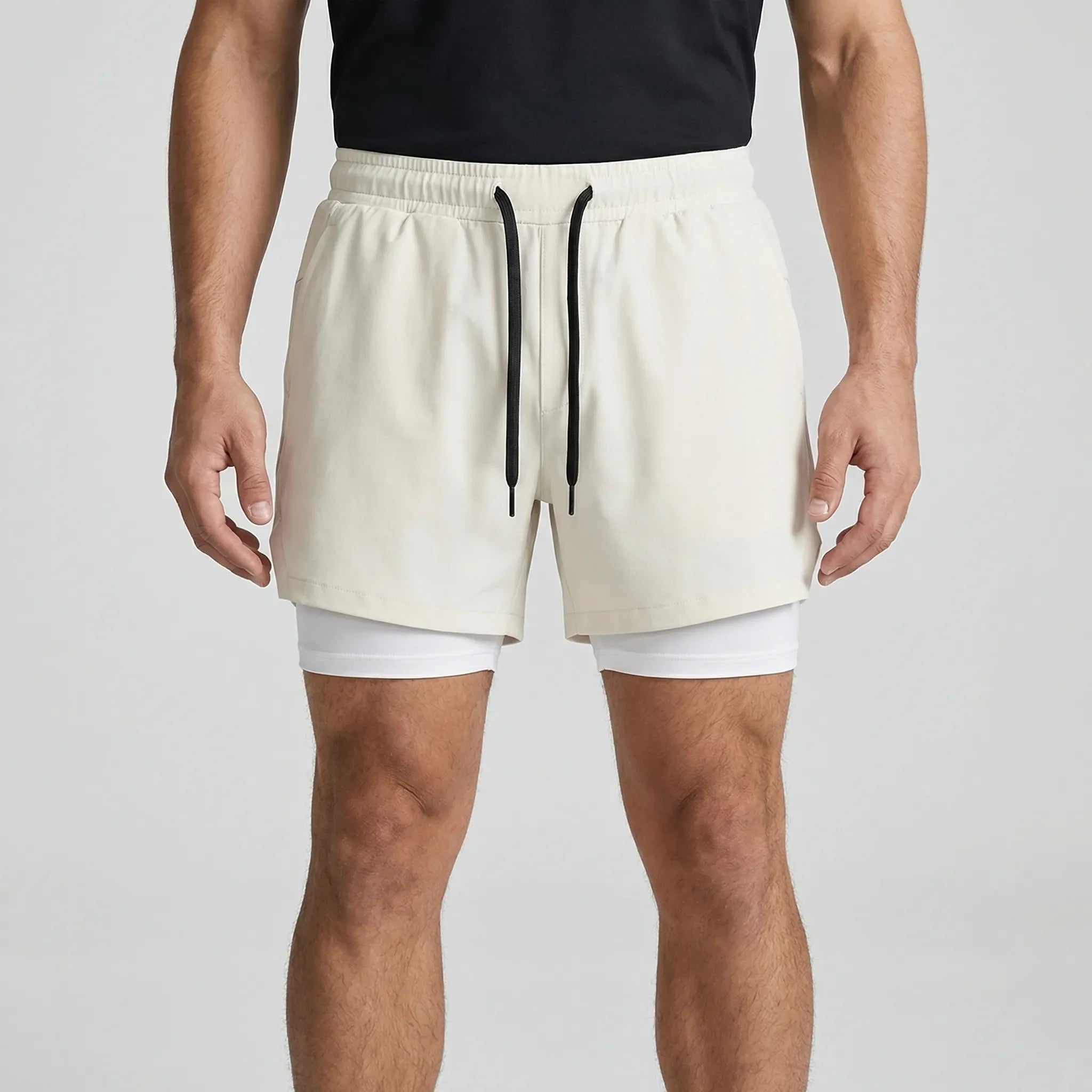 Herren-Laufshorts 2-in-1 Doppelschicht schnelltrocknend atmungsaktiv