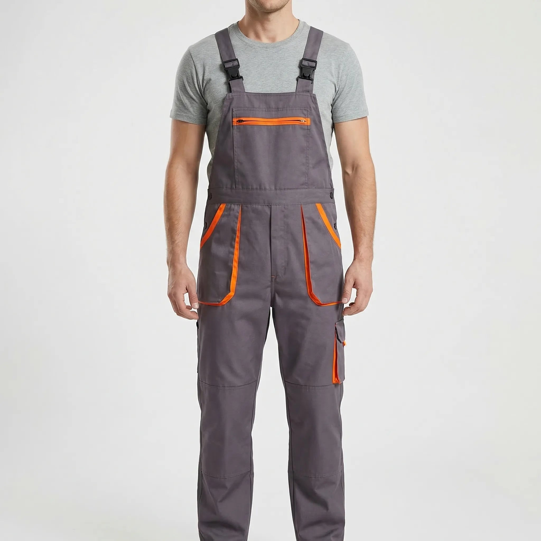 Arbeitslatzhose ärmellos mit Latzfront Cargo-Taschen Webstoff
