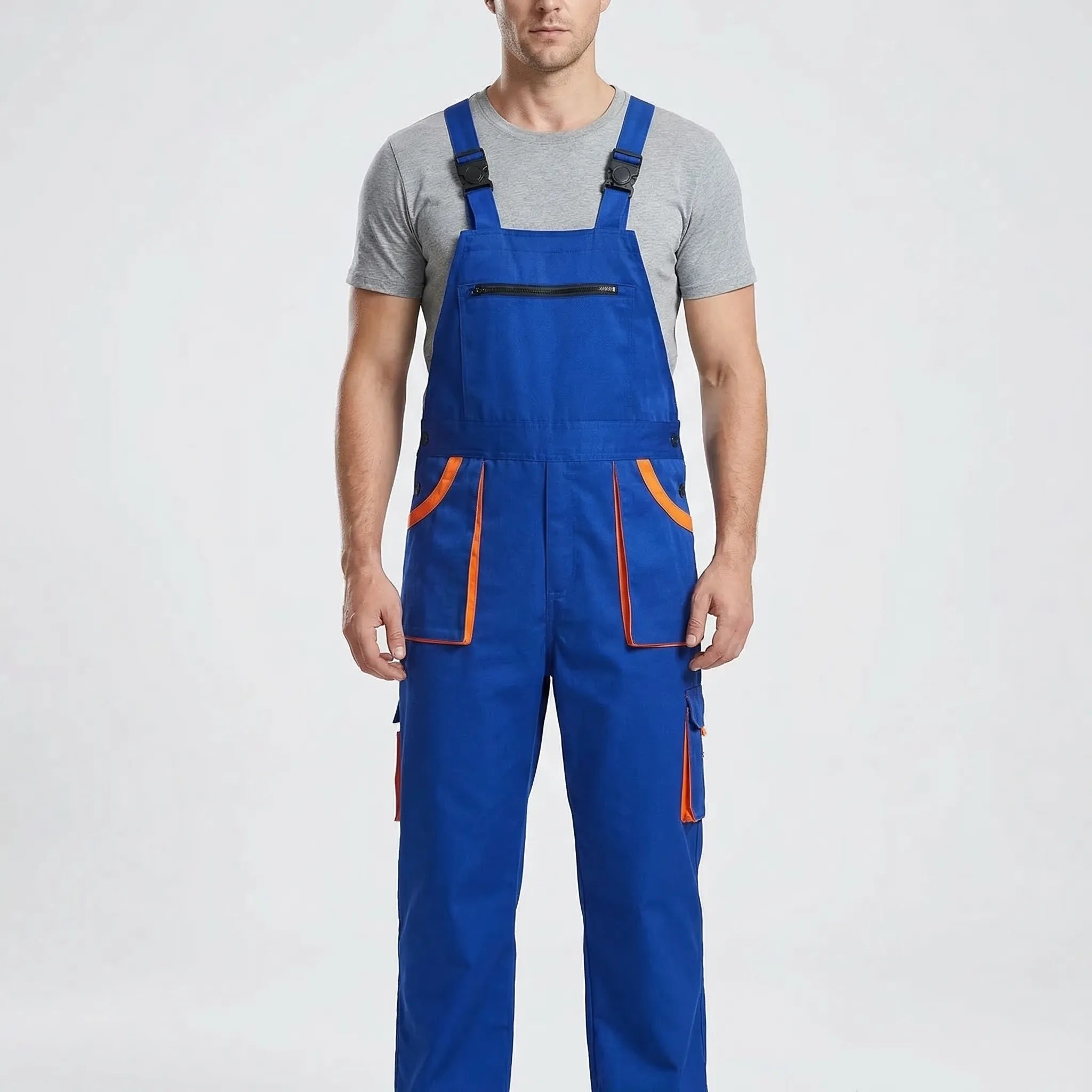 Arbeitslatzhose ärmellos mit Latzfront Cargo-Taschen Webstoff