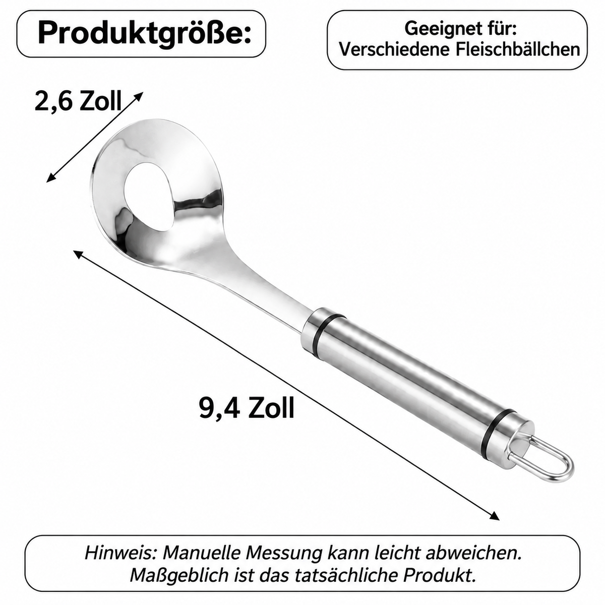 Nordspur | Edelstahl Fleischbällchen-Maker Löffel, Antihaft-Fleischbällchen Extrusionsschaufel