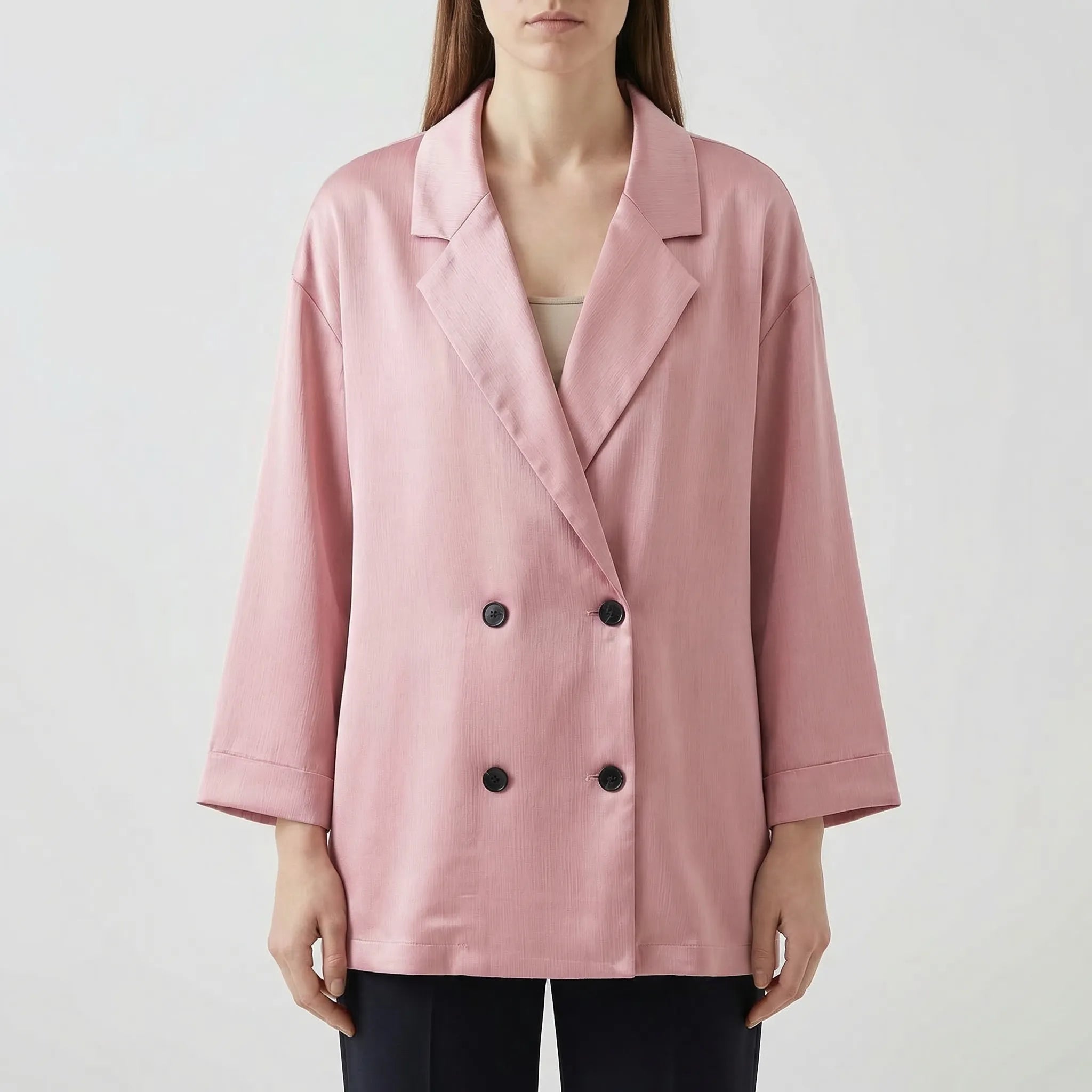 Damen Zweiteiler Set Blazer und Hose mit weitem Bein