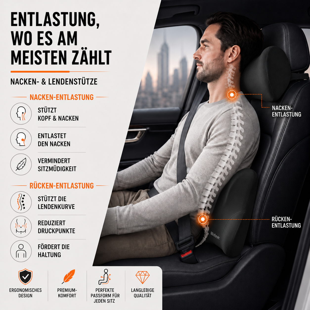Nordspur | ErgoLuma Nackenstützkissen mit Memory Foam