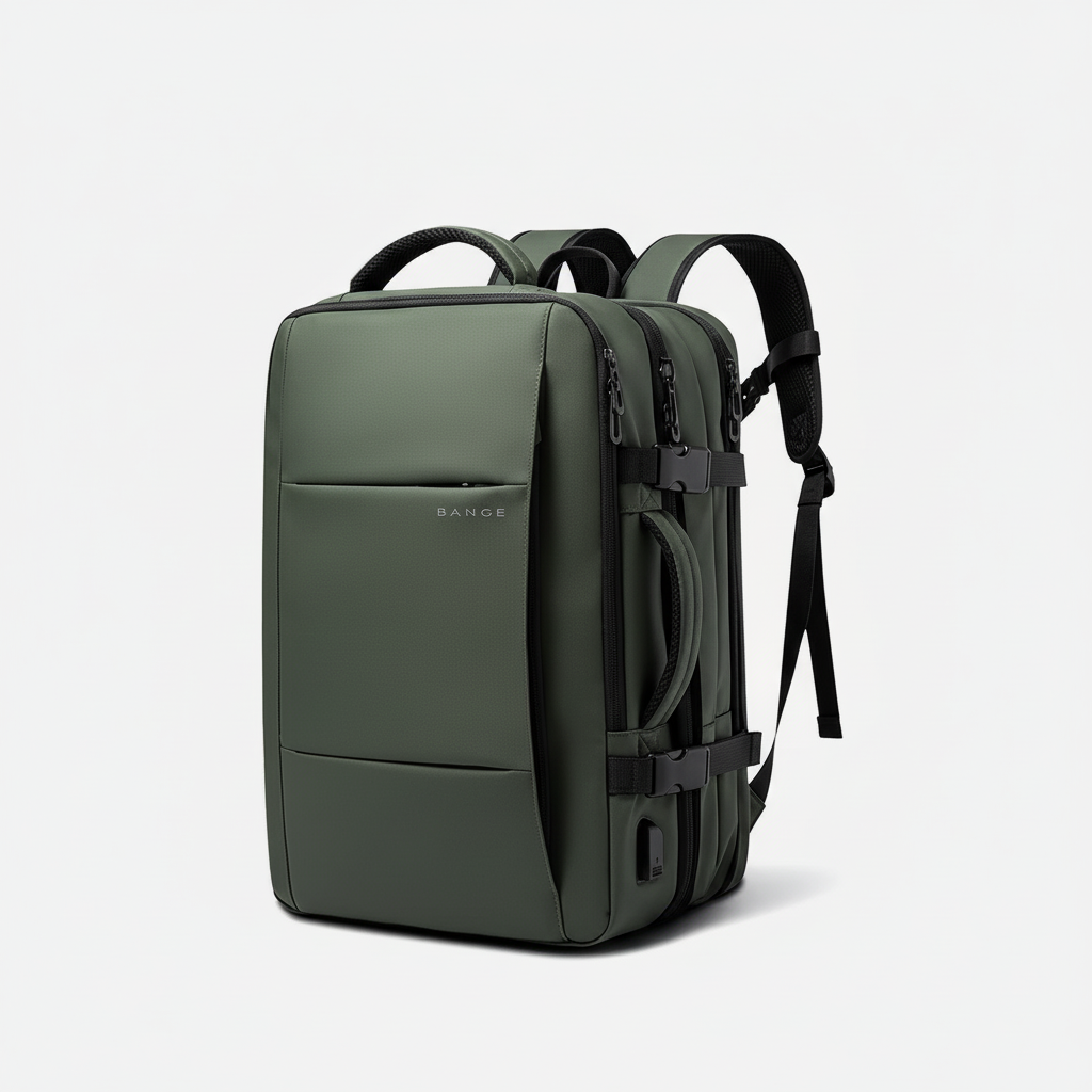 Geschäftsrucksack erweiterbar mit Laptop-Fach und USB-Anschluss