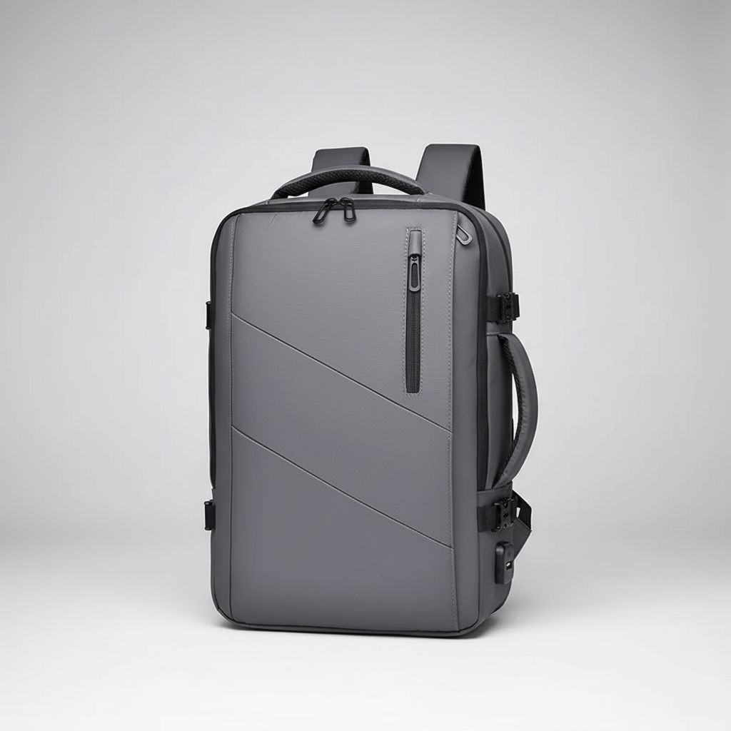 Erweiterbarer Laptop-Rucksack mit USB-Ladeanschluss und Organizer