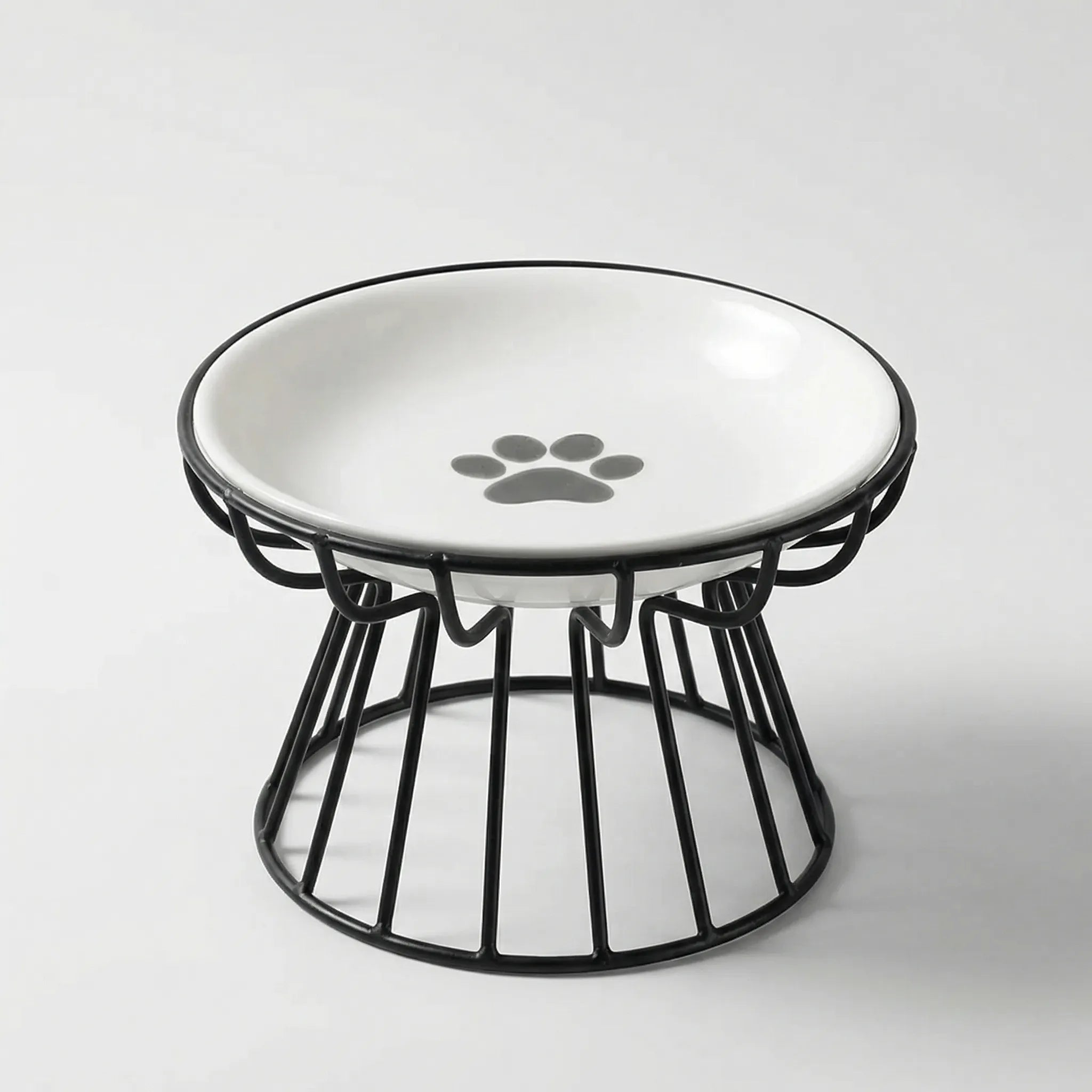 Erhöhter Keramik Futternapf für Katzen und kleine Hunde auf Drahtständer