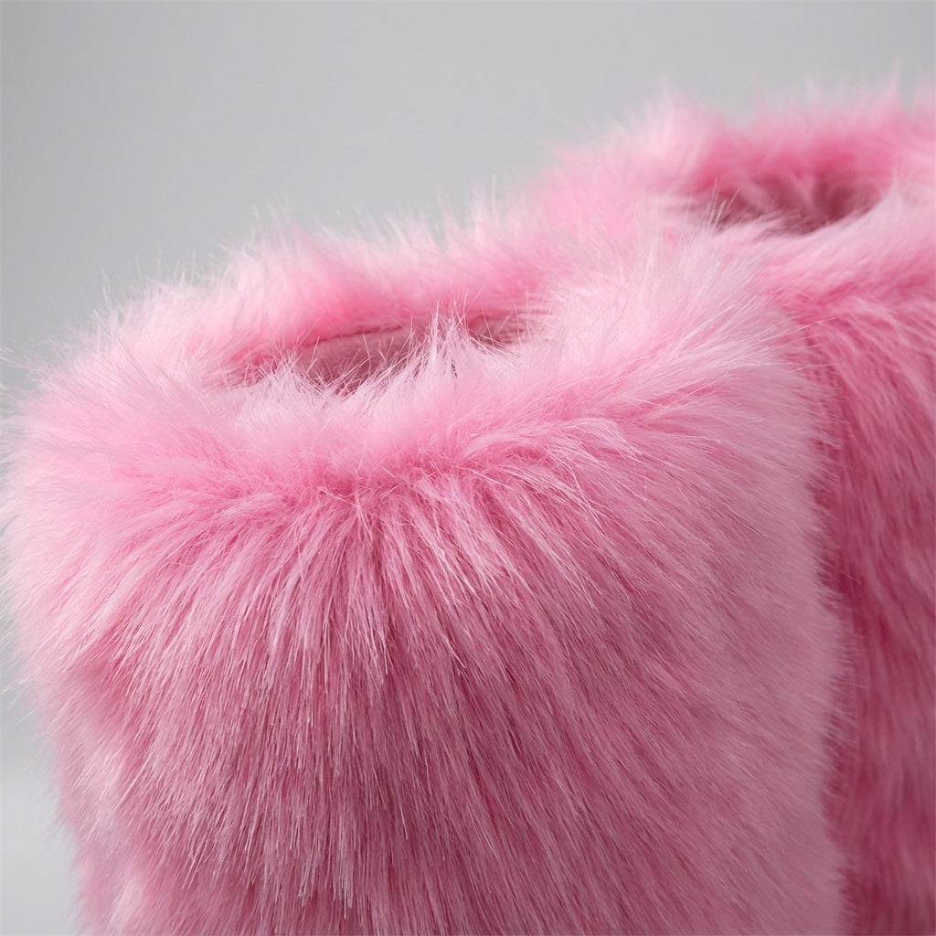 Overknee-Stiefel mit Plüsch-Futter, warme Winter-Stiefel für Damen