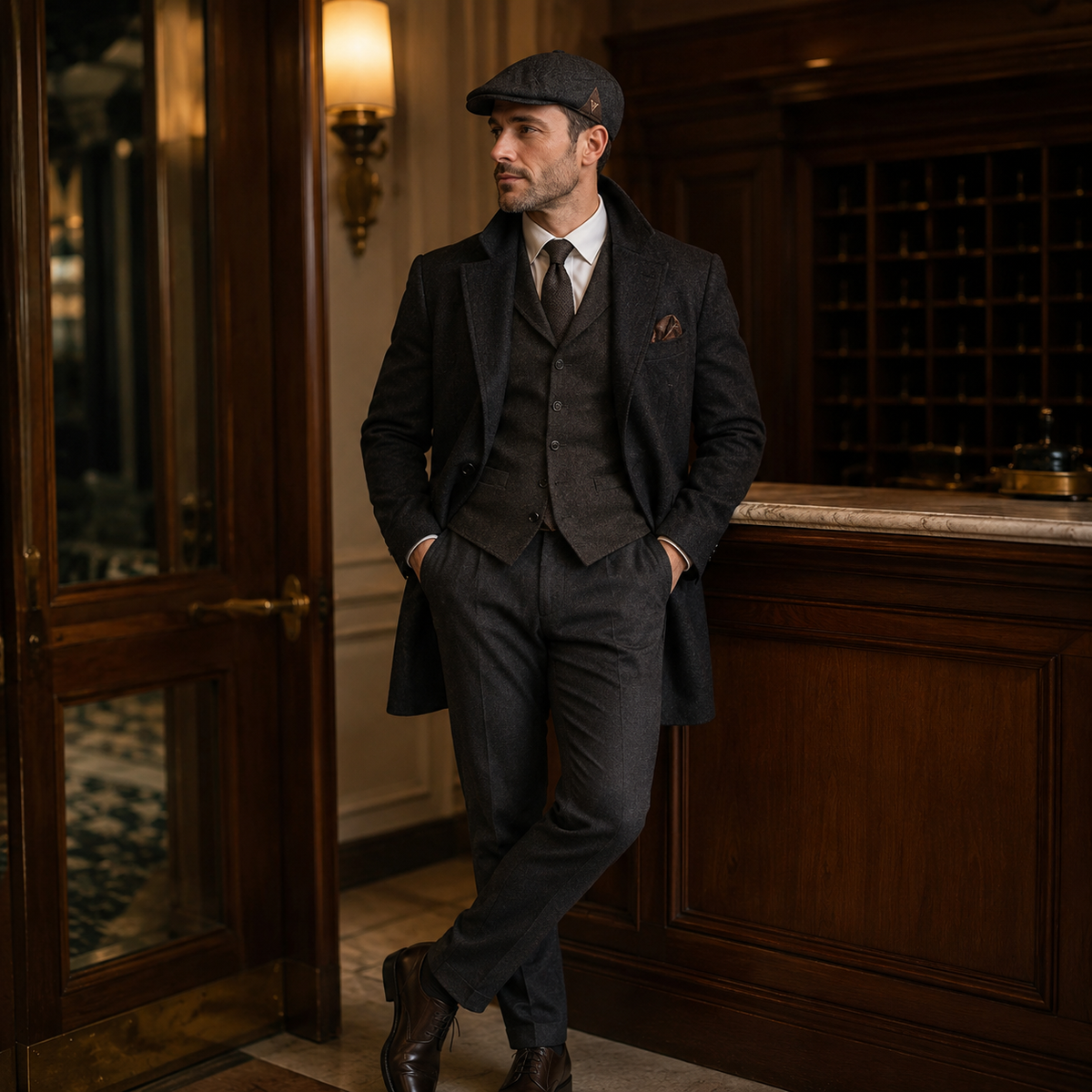 Nordspur | Flatsworth Flat Cap im britischen Fischgrätmuster