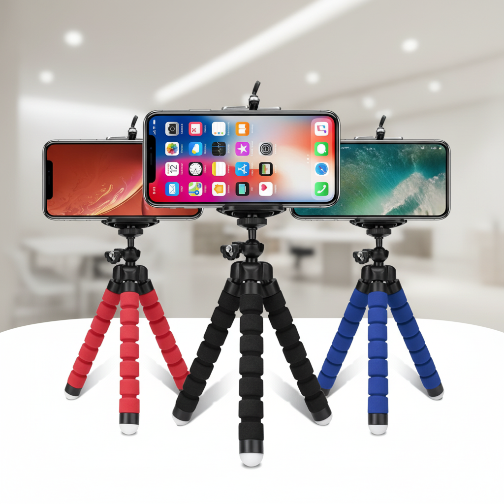 Flexibles Mini-Stativ Schaumstoffbeine Smartphone-Halterung