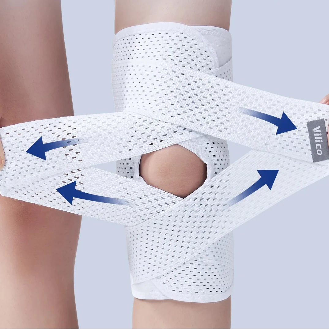 Kompressions-Kniebandage atmungsaktiv offene Patella Sport Regeneration