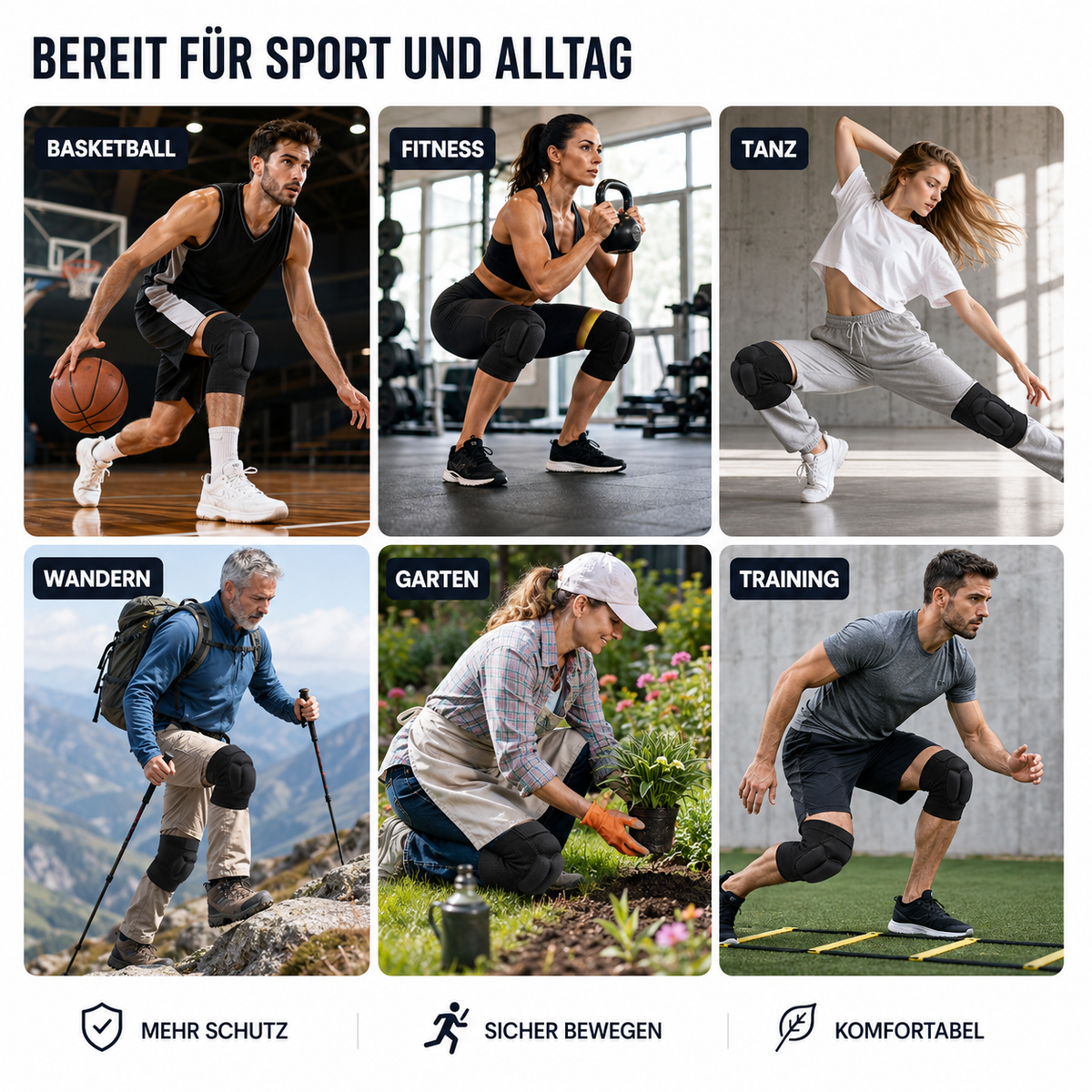 Nordspur | FlexiShield Gepolsterter Überzieh-Knieschoner