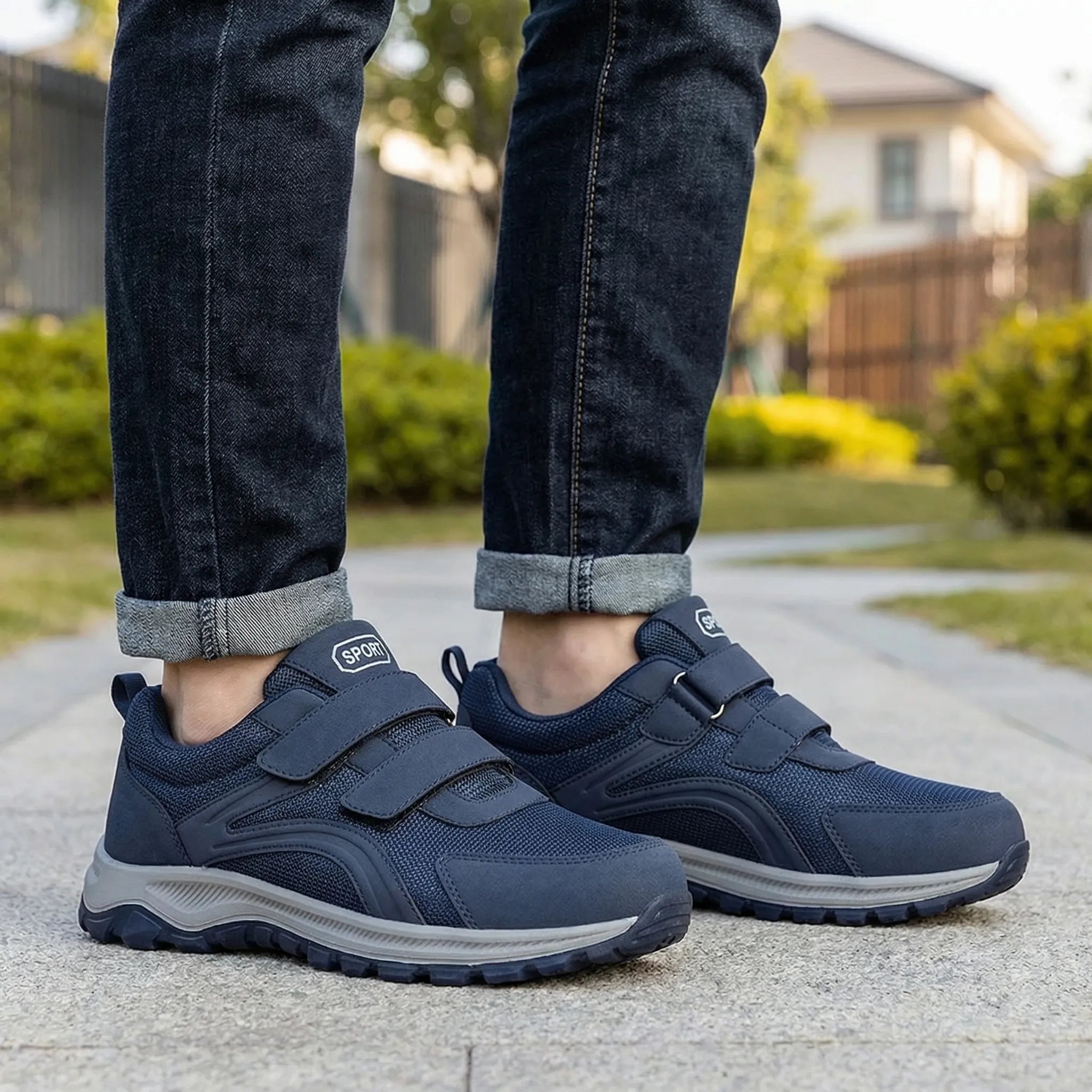 Breiter Orthopädischer Gehschuh mit Klettverschlüssen und gepolsterter Sohle