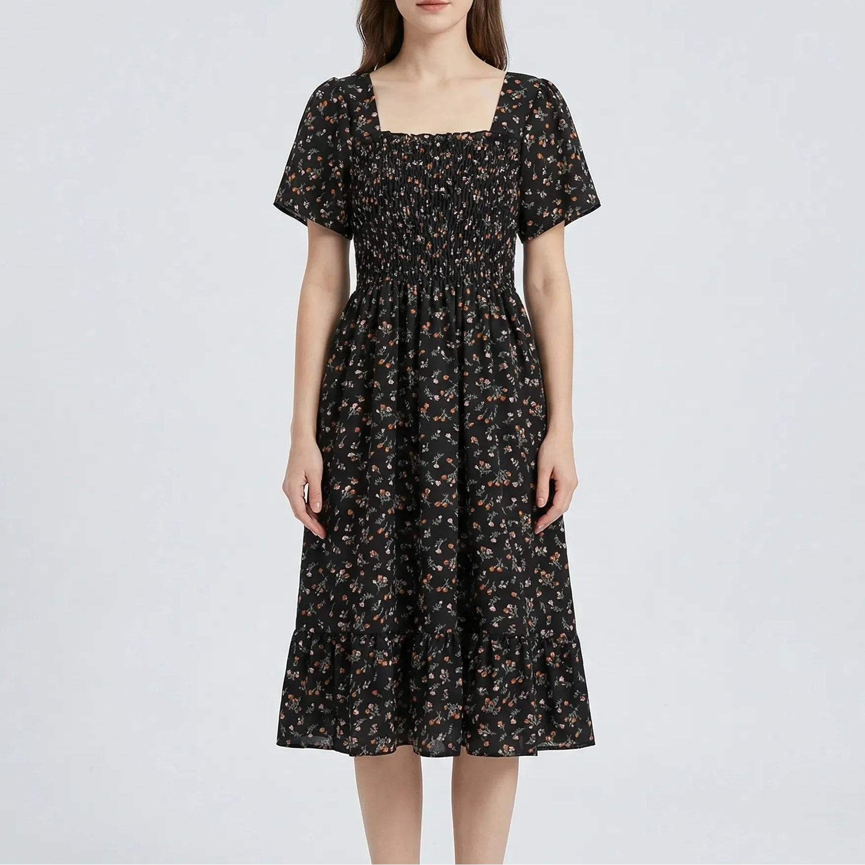 Nordspur | Florette Floral Print Pleated Midi Dress