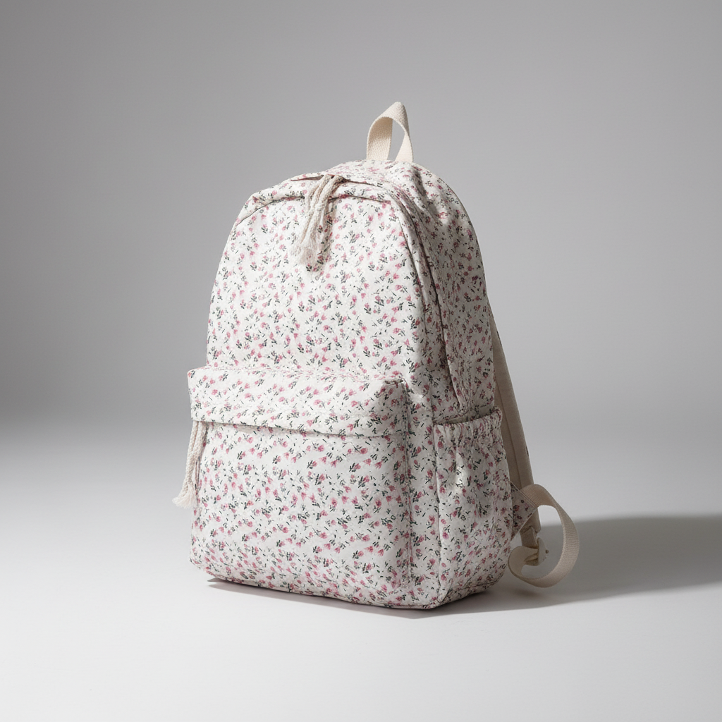 Schulrucksack Blumenmuster Nylon geräumig robust Schultergurte