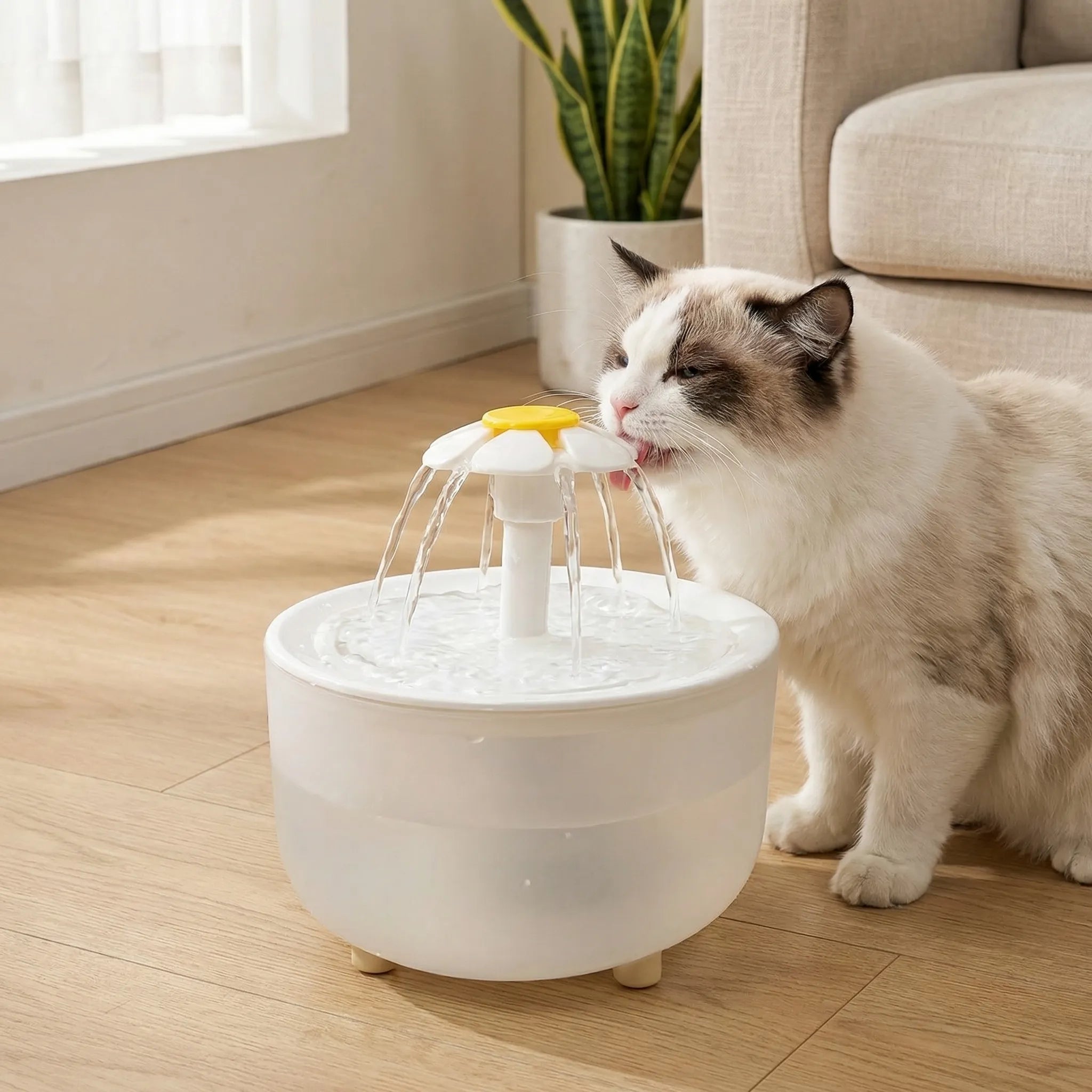 Elektrischer Katzenbrunnen mit Filter und Kaskaden-Auslauf