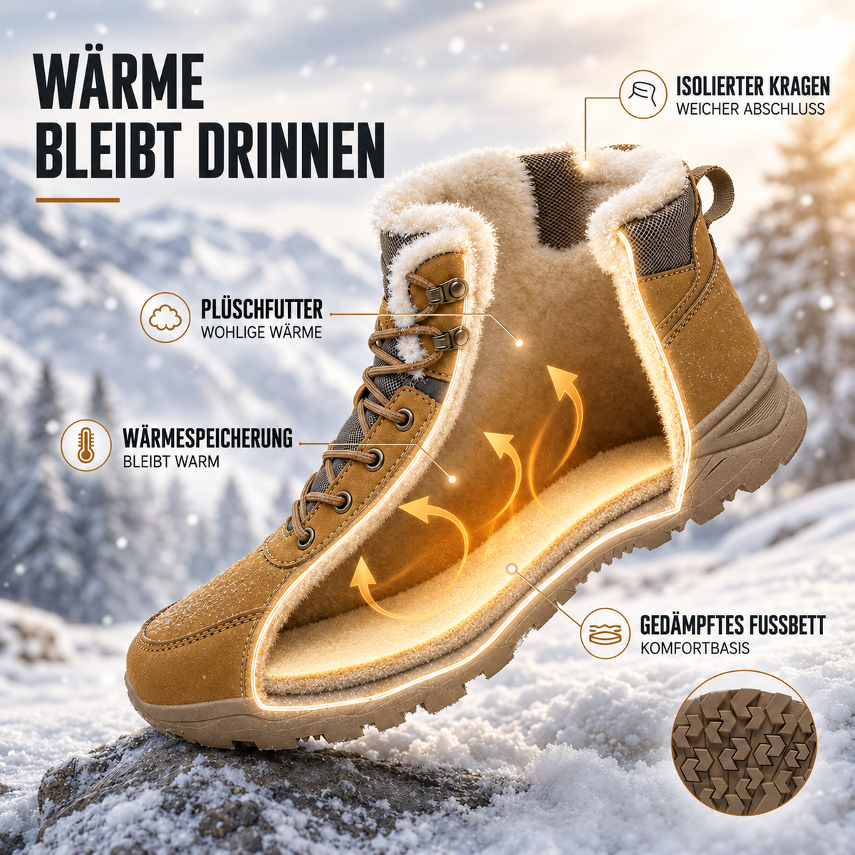 Nordspur | Frostguard Knöchelhohe Winter-Wanderstiefel