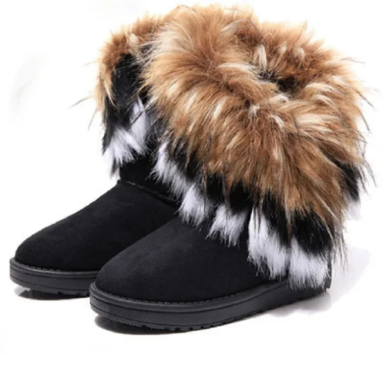 Schneestiefel Mittelhöhe rutschfest warm gefüttert Fellkante