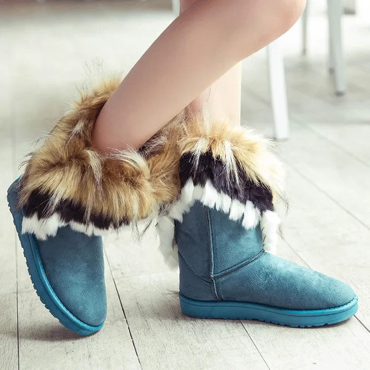 Schneestiefel Mittelhöhe rutschfest warm gefüttert Fellkante