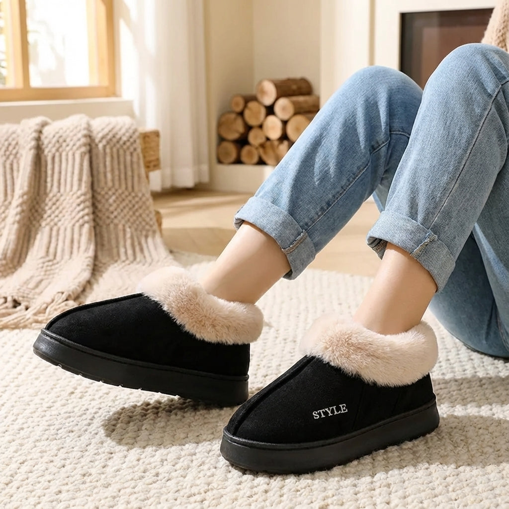 Knöchelhohe Winterstiefel mit Plüschfutter und rutschfester Sohle