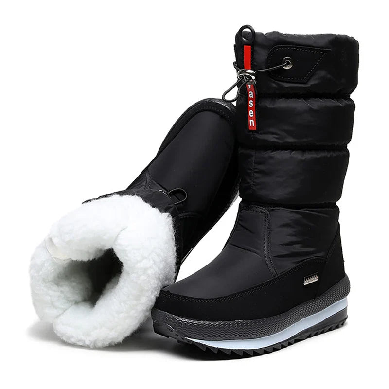Mittelhohes Winterstiefel wasserdicht rutschfest warm gefüttert