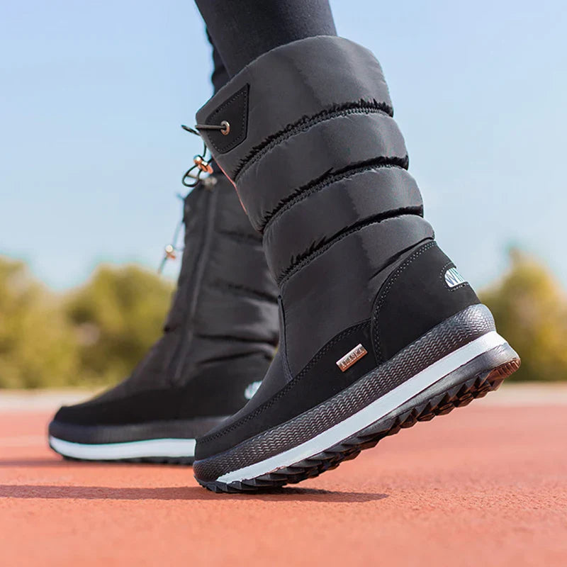 Winterstiefel Damen wasserdicht rutschfest warm gefüttert Wadenhöhe