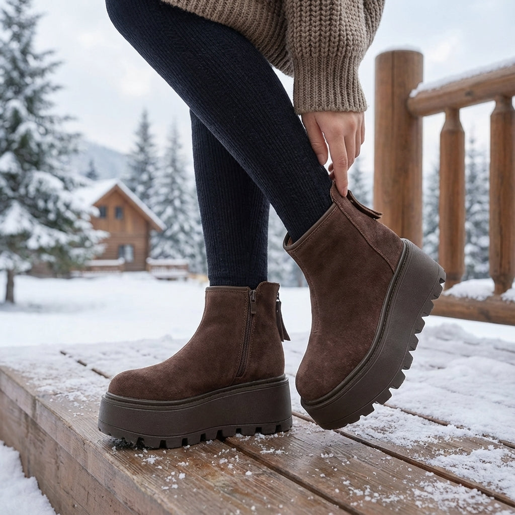 Damen-Knöchelstiefel Winter Plattform rutschfeste Sohle