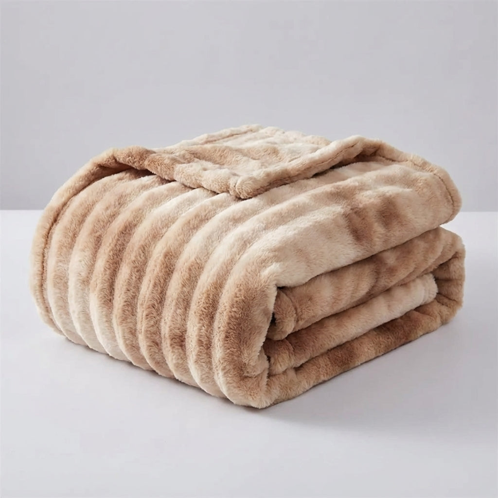 Kunstfell-Decke plüschig samtig warm Sofa Bett