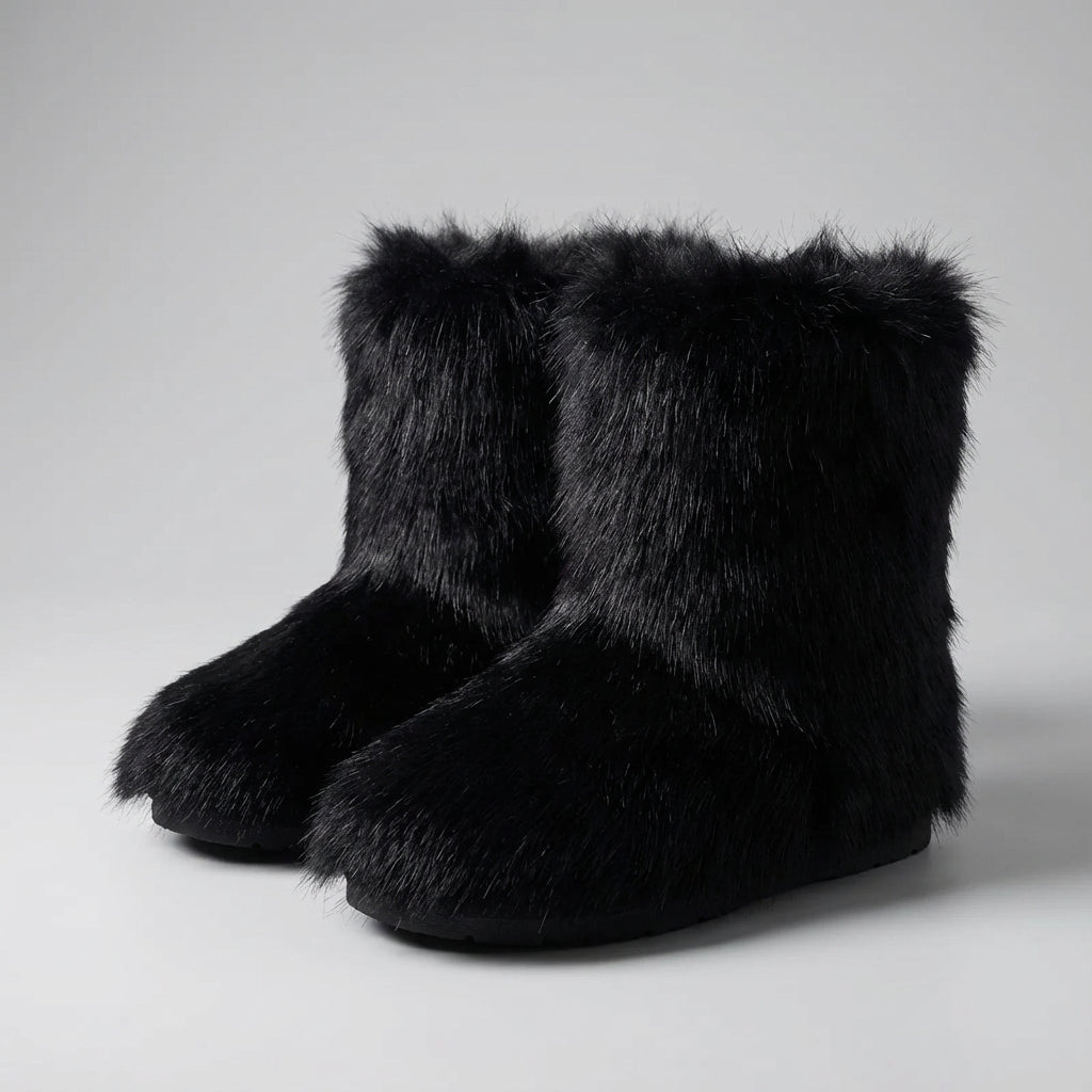 Winterstiefel Wadenhöhe flauschig rutschfest warmes Innenfutter