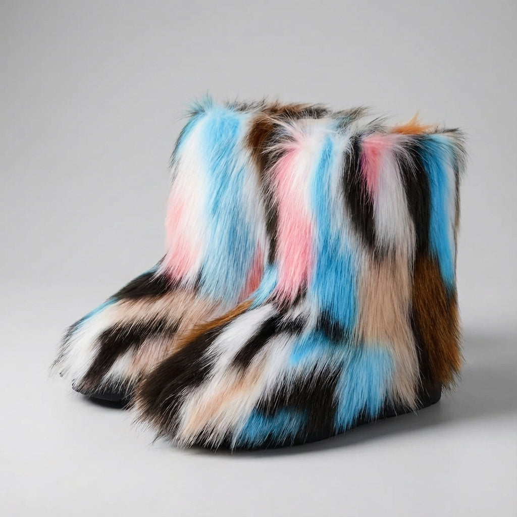 Winterstiefel Wadenhöhe flauschig rutschfest warmes Innenfutter