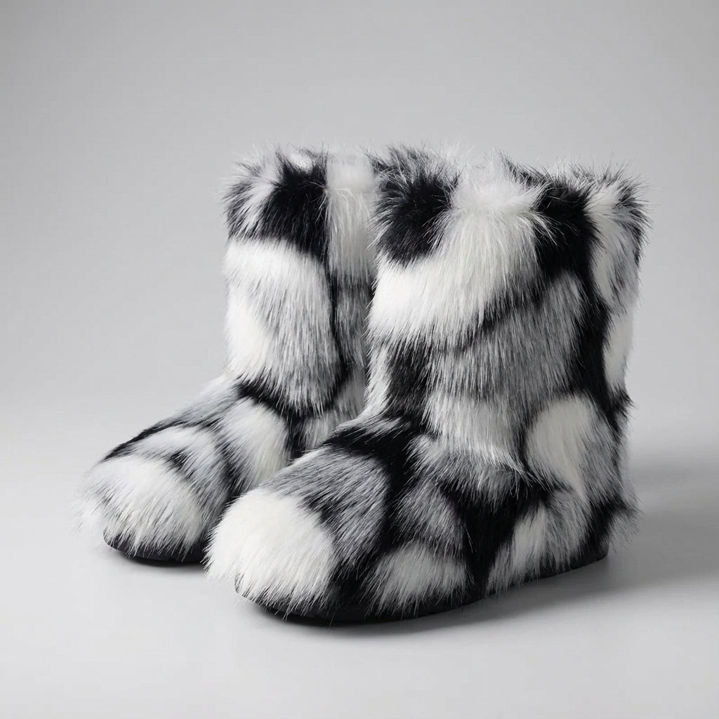 Winterstiefel Wadenhöhe flauschig rutschfest warmes Innenfutter