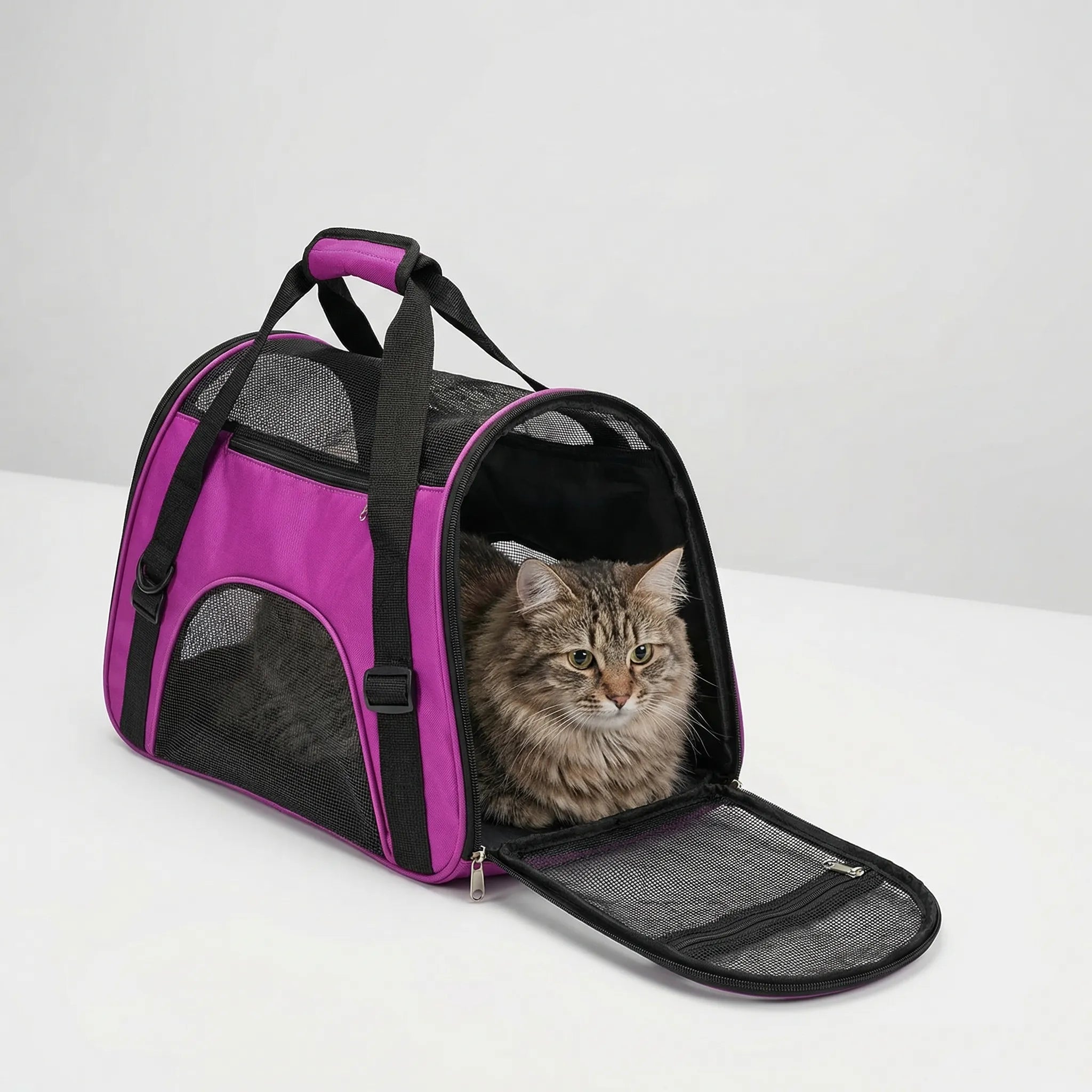 Haustiertransporttasche klappbar mit Mesh-Belüftung für Katzen und Hunde