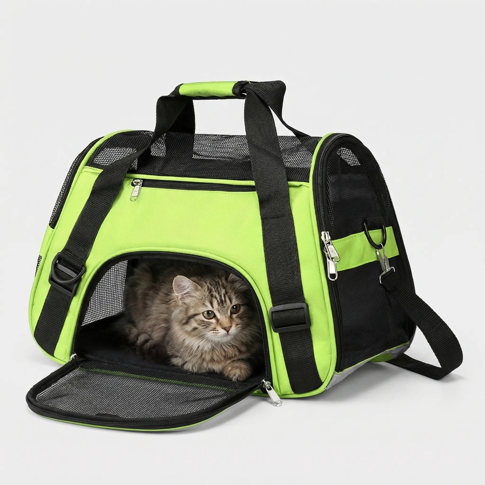 Haustiertransporttasche klappbar mit Mesh-Belüftung für Katzen und Hunde