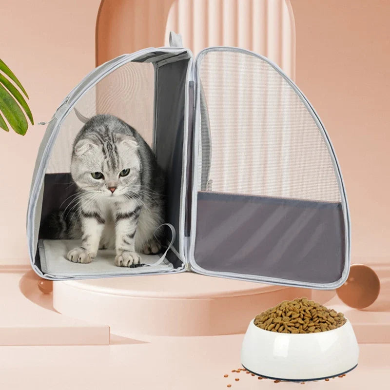 Tierrucksack atmungsaktiv Mesh strukturiert geräumig Katzen