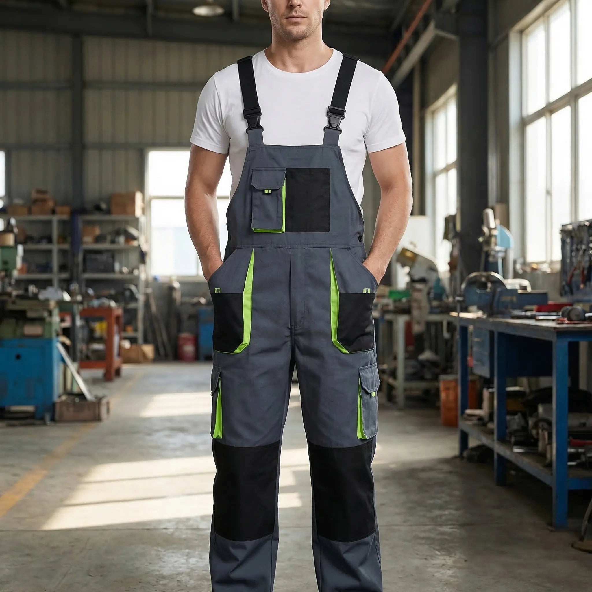 Herren-Arbeitsoverall mit Taschen und verschleißfester Konstruktion