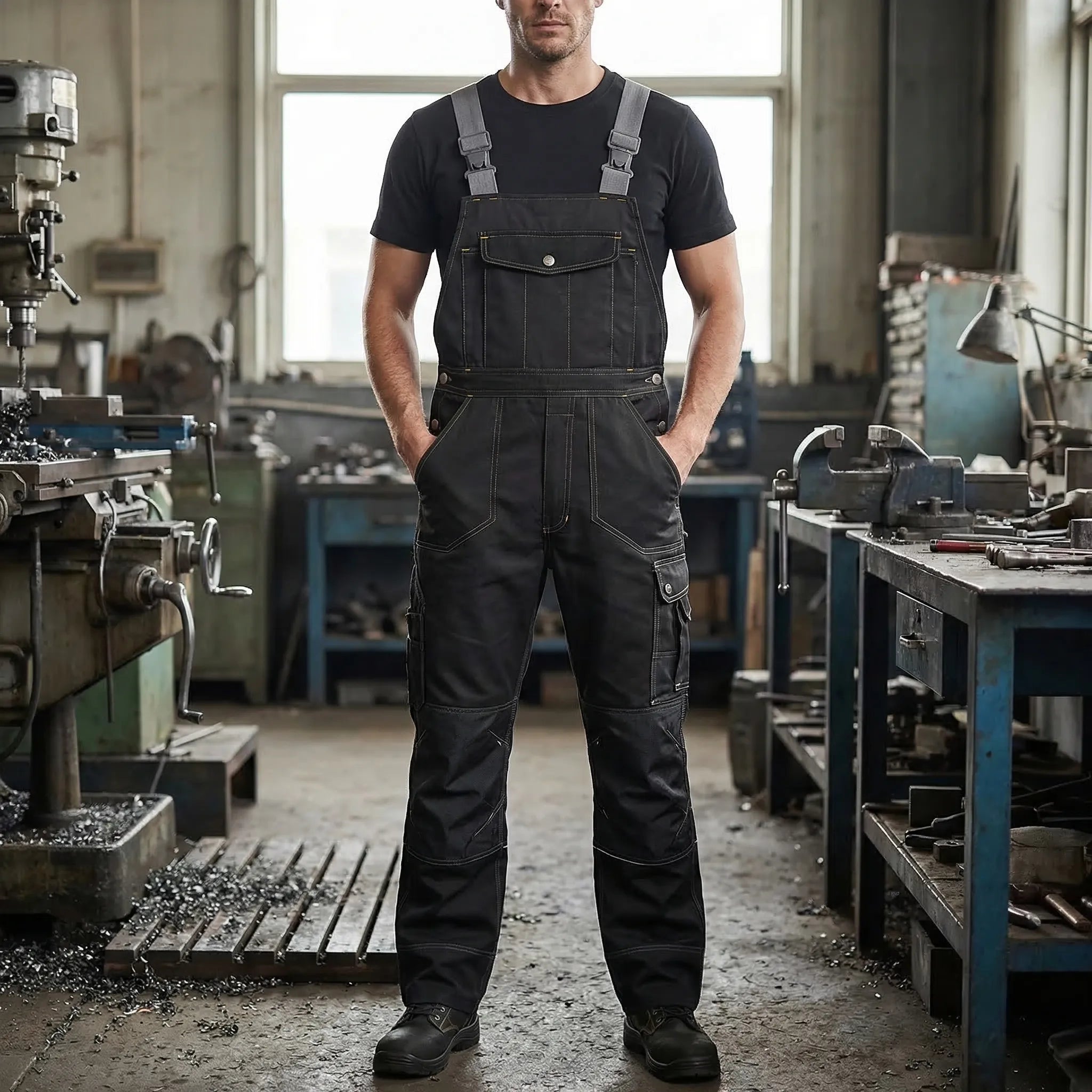 Arbeitslatzhose mit Cargo-Taschen und verstärkten Nähten für Handwerker