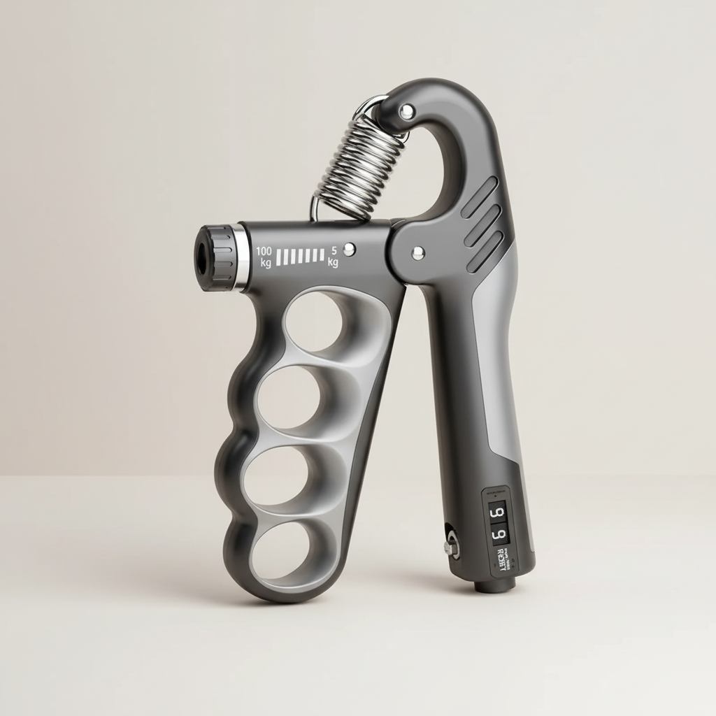 Verstellbarer Handtrainer mit Metallfedern und ergonomischen Fingerrillen