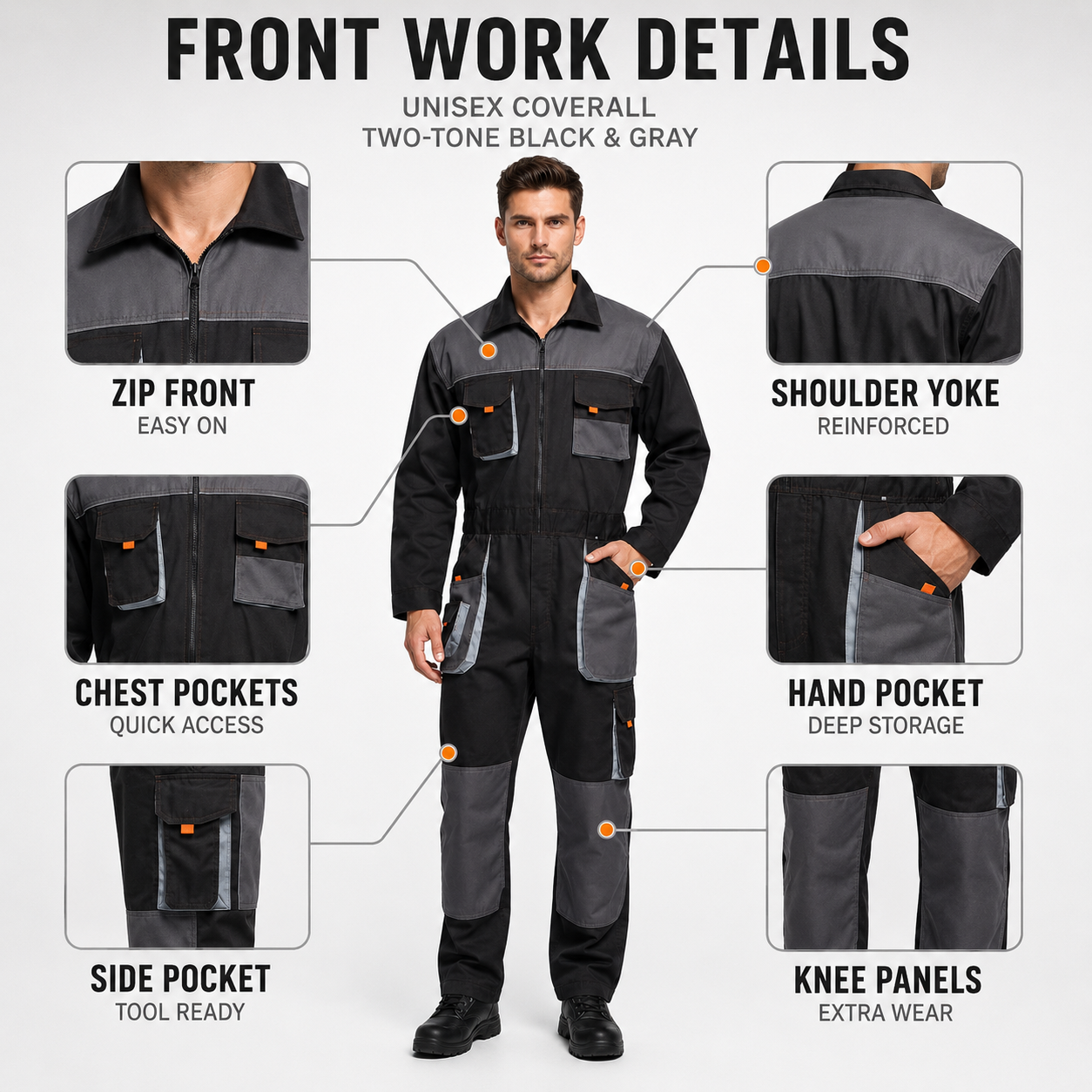 Nordspur | Gruvtek Multi-Pocket-Latzhosen-Arbeitsanzug