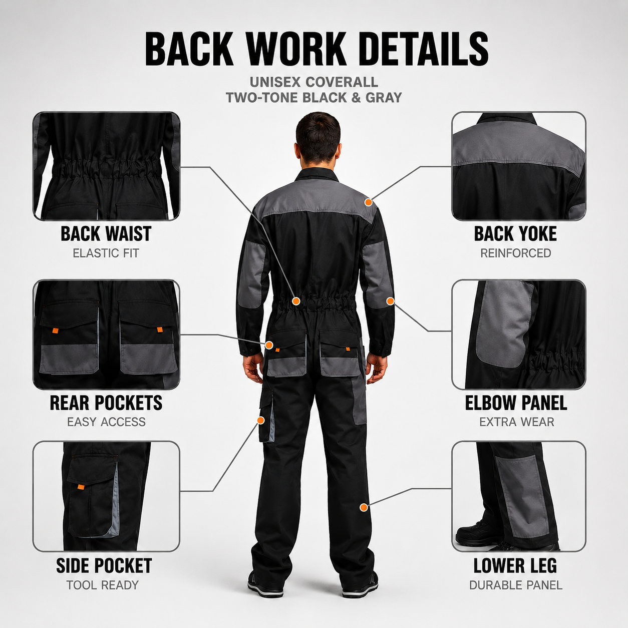 Nordspur | Gruvtek Multi-Pocket-Latzhosen-Arbeitsanzug