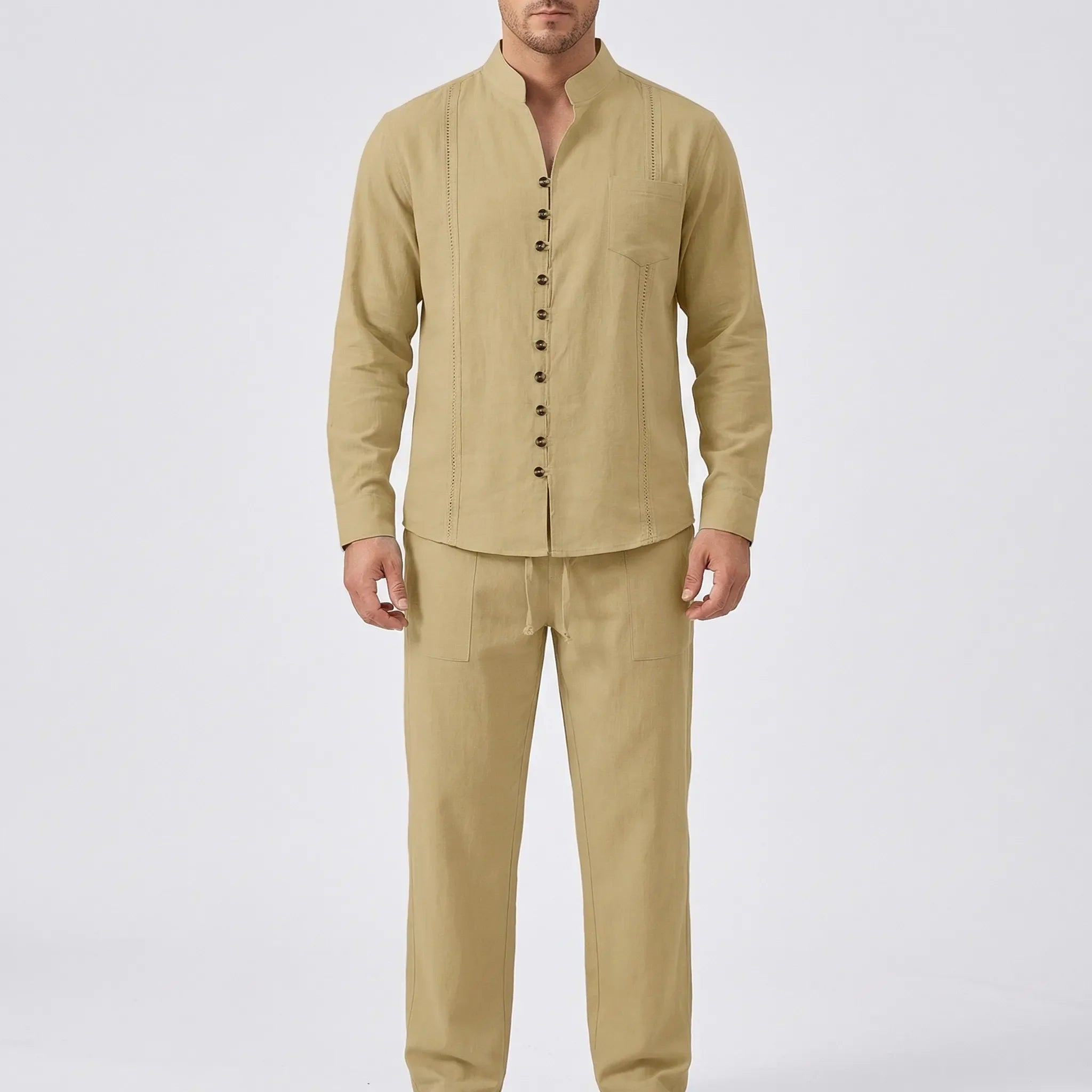Herren Hemd- und Hosenset kubanischer Stil Strand Freizeit