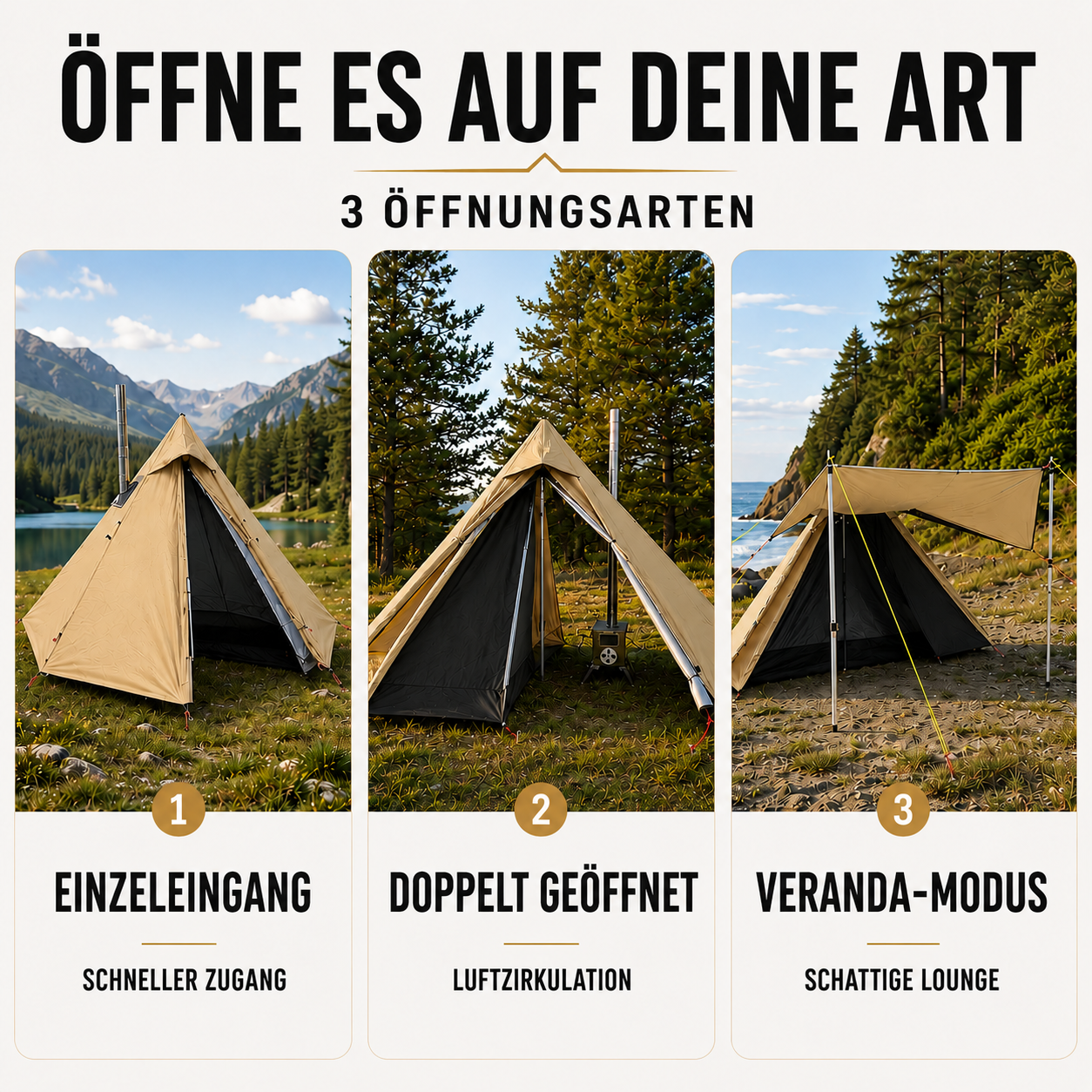 Nordspur | HearthPeak Ein-Personen-Pyramidenzelt