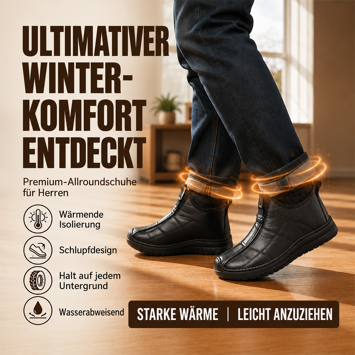 Nordspur | Herren Plüschgefütterte Rutschfeste Wanderschuhe