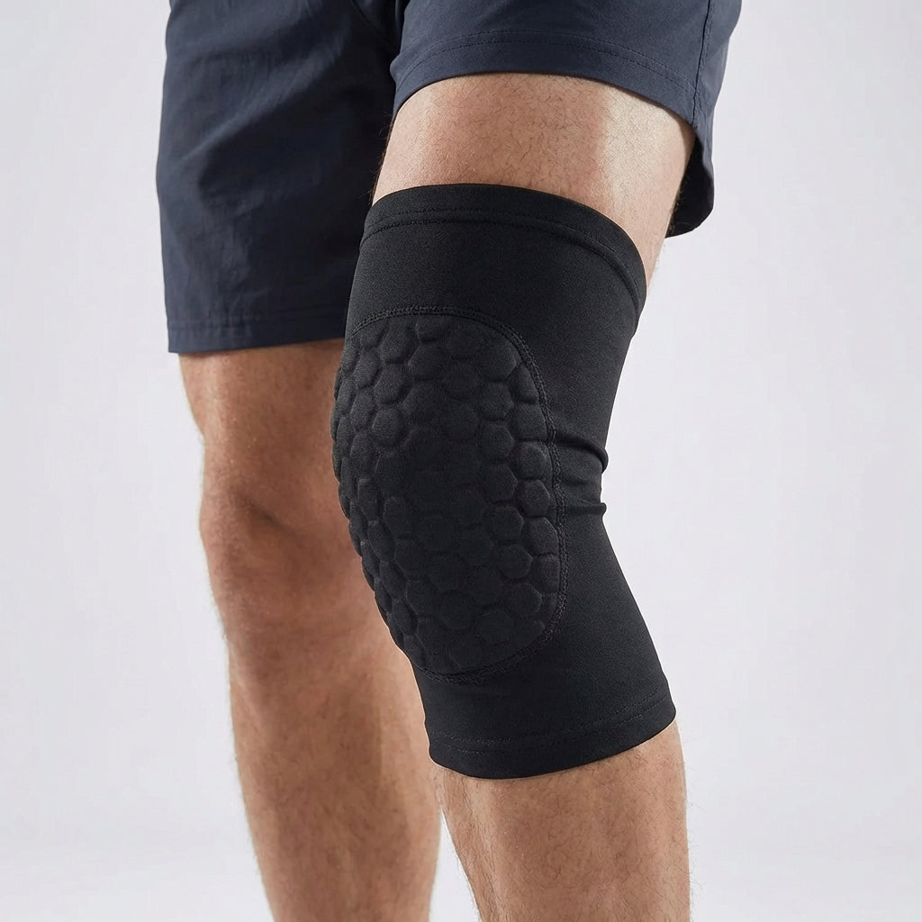 Gepolsterte Kompressions-Kniebandage mit Wabenpolsterung für Sport