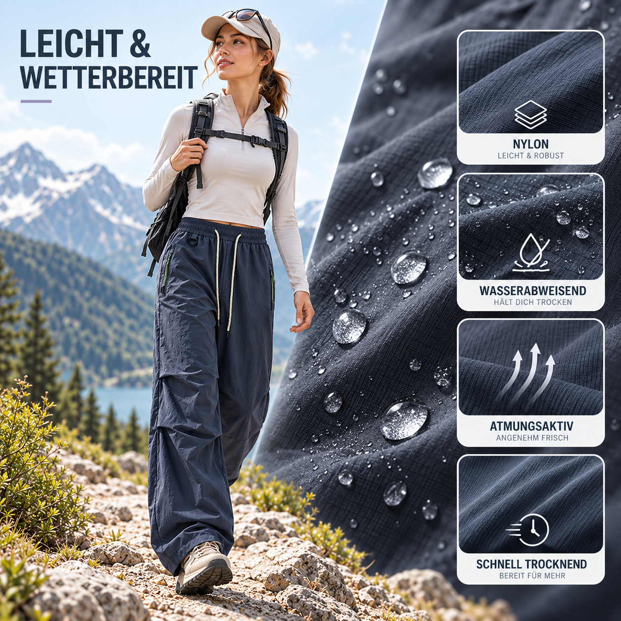 Nordspur | HikeStride Weit Geschnittene Wanderhose