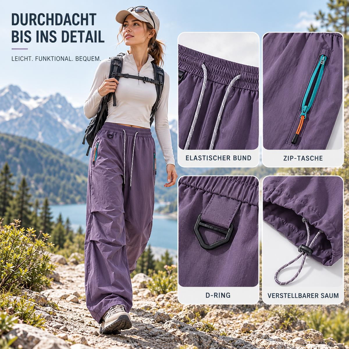 Nordspur | HikeStride Weit Geschnittene Wanderhose