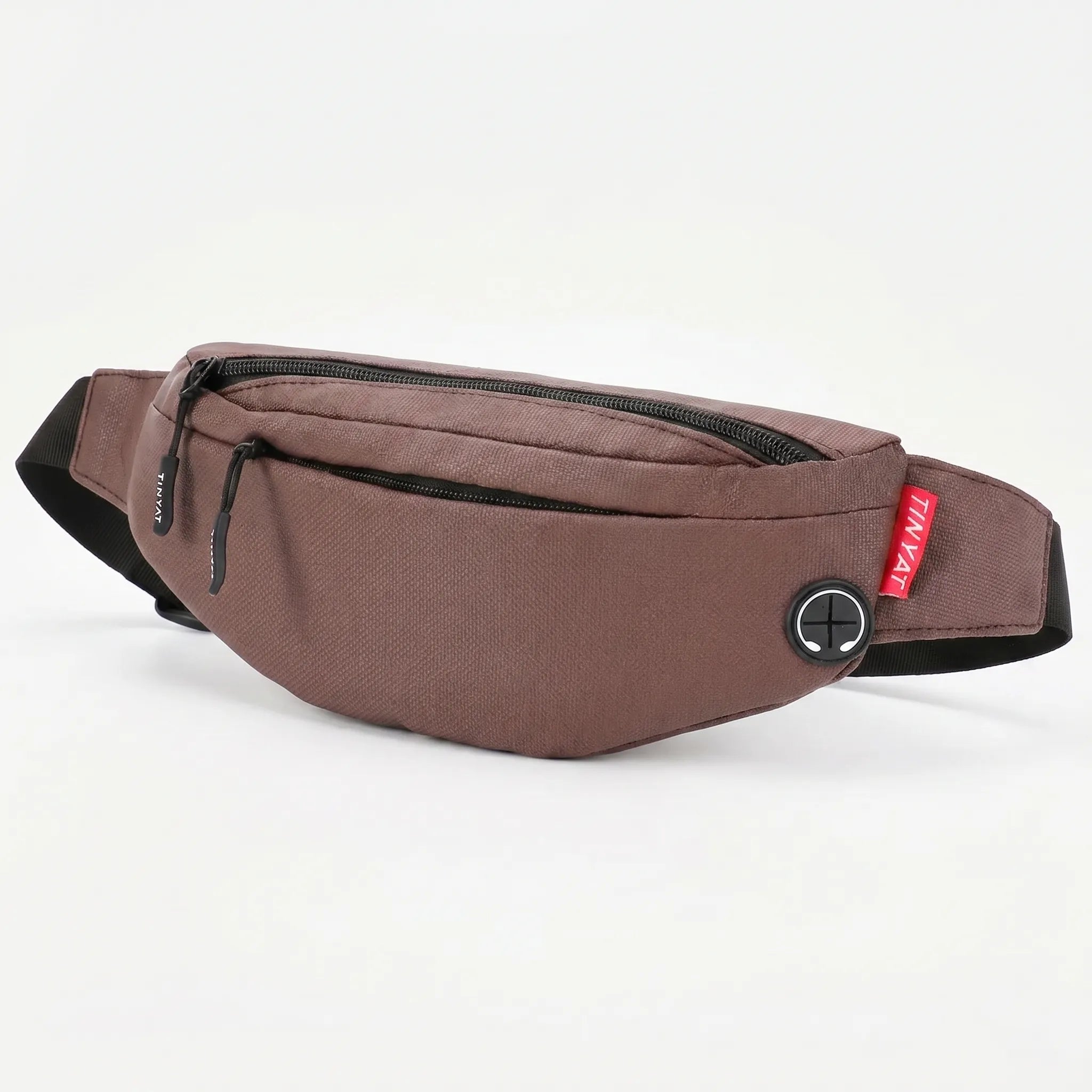 Gekrümmte Bauchtasche mit dualem Reißverschluss und verstellbarem Riemen