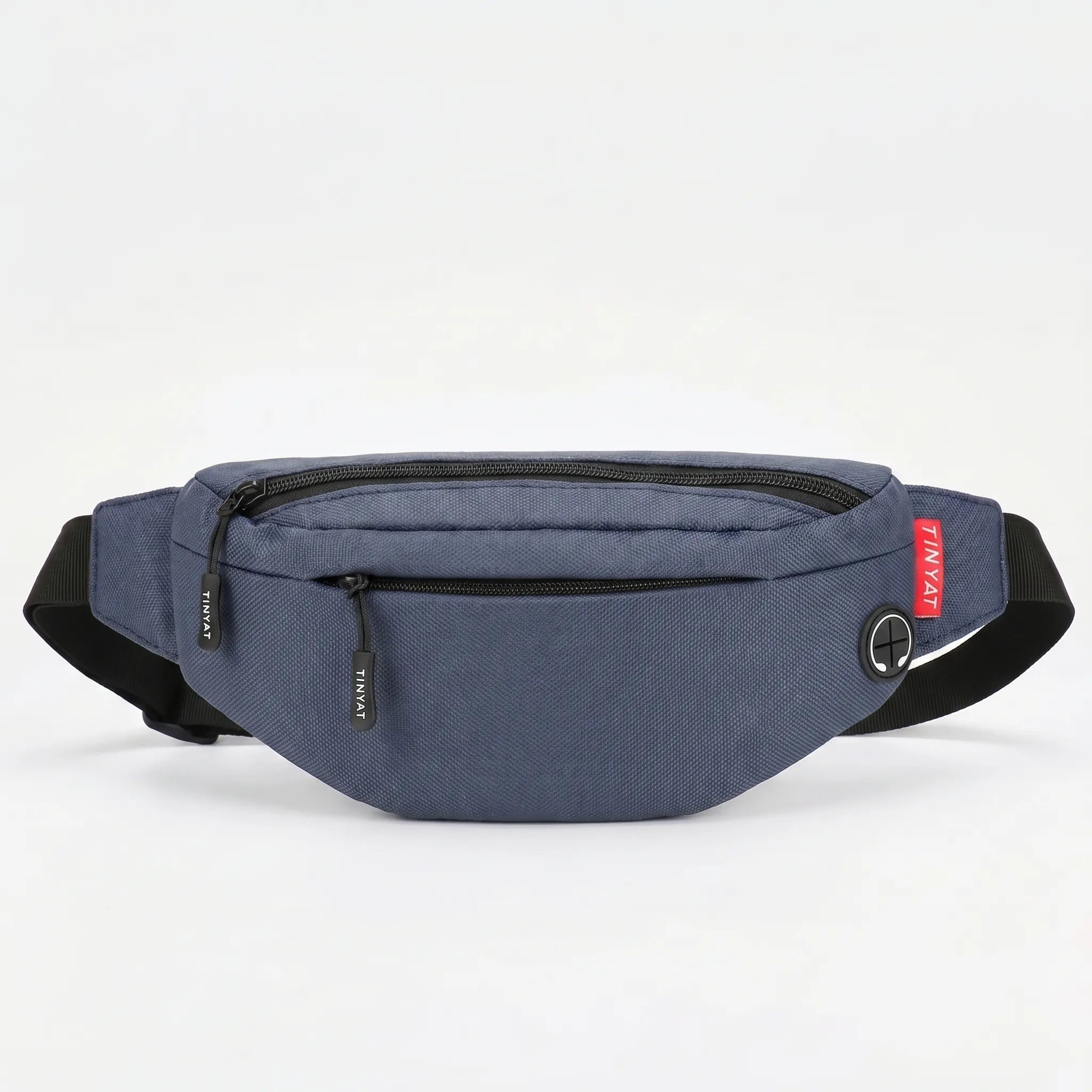 Gekrümmte Bauchtasche mit dualem Reißverschluss und verstellbarem Riemen