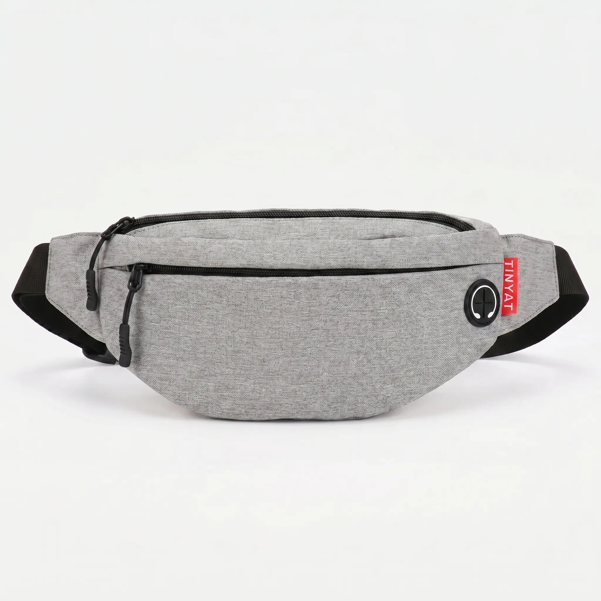 Gekrümmte Bauchtasche mit dualem Reißverschluss und verstellbarem Riemen
